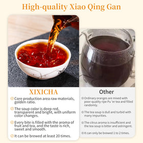 XIXICHA Hand-filled mandarin peels preserve aroma for lasting flavor.