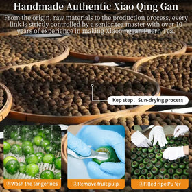 XIXICHA Xiao Qing Gan master blend visible, a vivid ruby liquor preview.