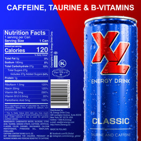 XL Energy Drink classic flavor can highlights crisp taste and steady focus
