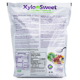 Close-up of XyloSweet being poured, showing easy dissolution like sugar.