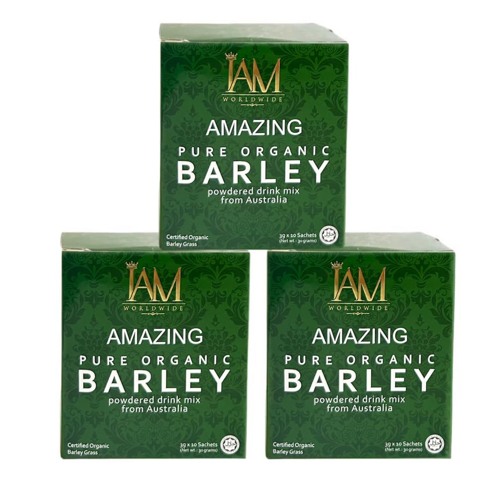 XLXZHYF IAM Amazing Pure Organic Barley Powdered Drink Mix box front for daily greens boost.