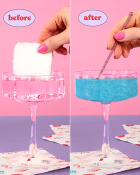 xo Fetti Art of Sucre Eras food-grade glitter bombs for safe beverages.