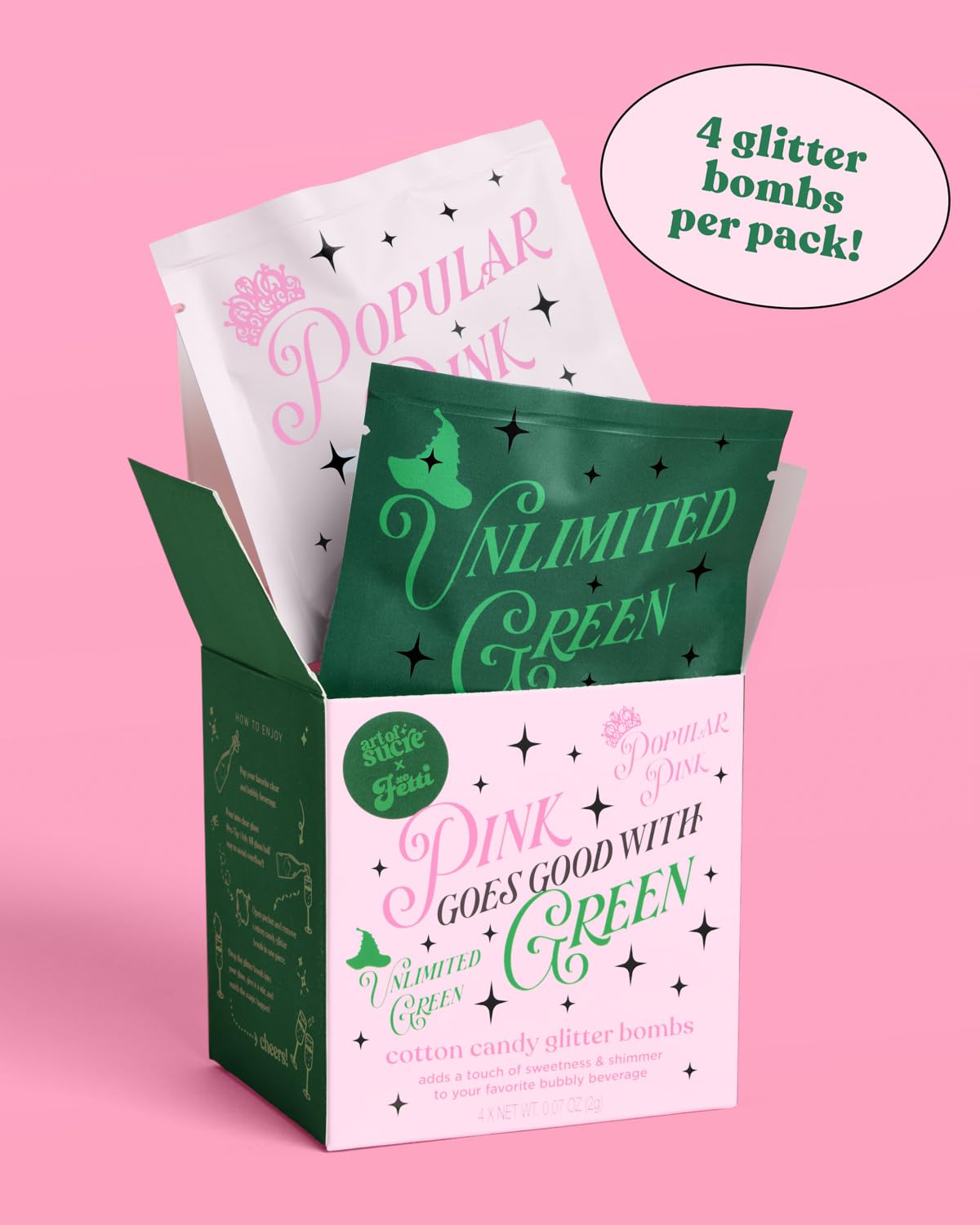xo, Fetti raise-your-glass glitter enhances cocktails with playful sparkle