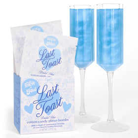 xo Fetti bridal blue cotton candy glitter bombs in a 4 piece set for festive drinks