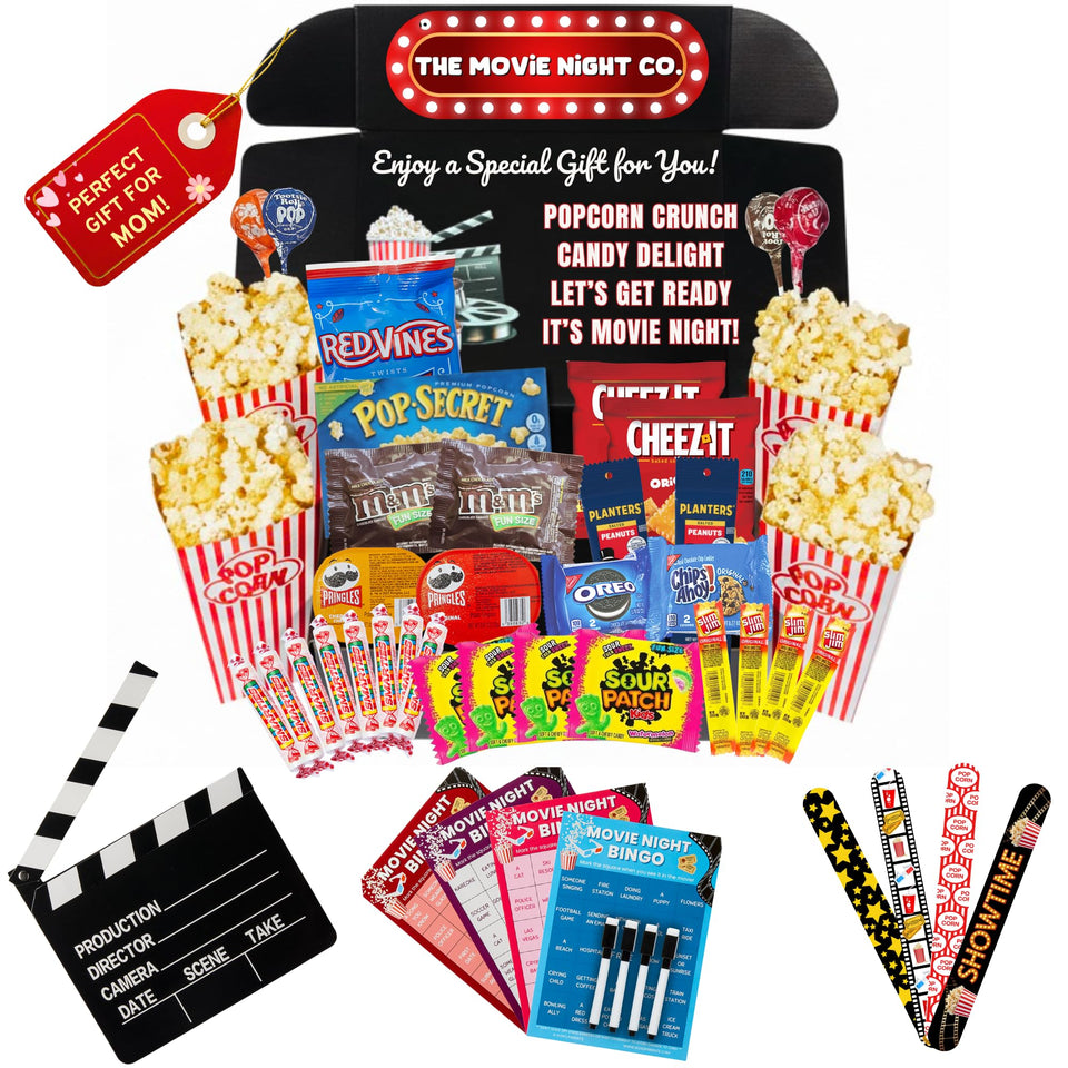 XOXO Parents Movie Night Gift Box shows 42 items for a complete cinema-style night