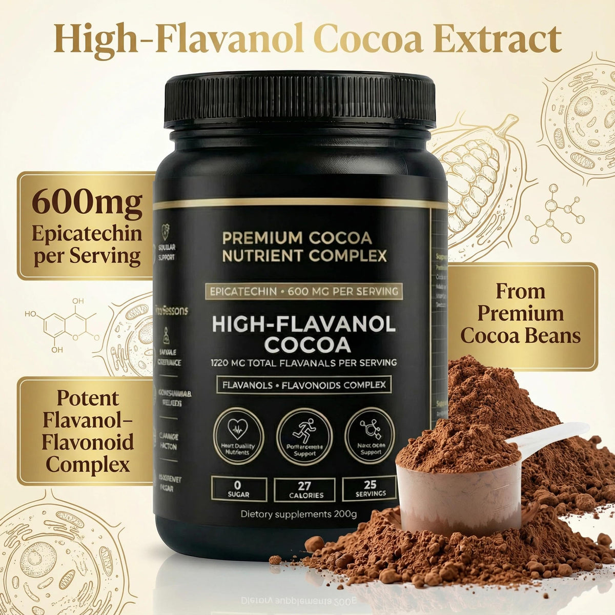 XPDGVS Cocoa Powder added to smoothies for robust, dark cocoa flavor.