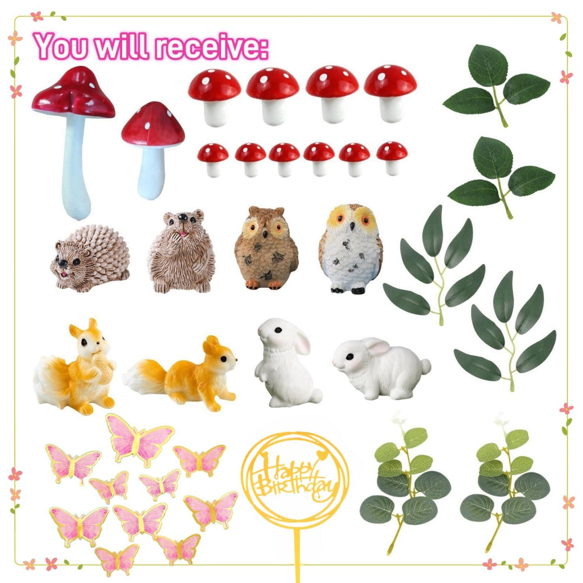 XXYLEIGO small mushroom cake toppers add woodland detail to cakes.