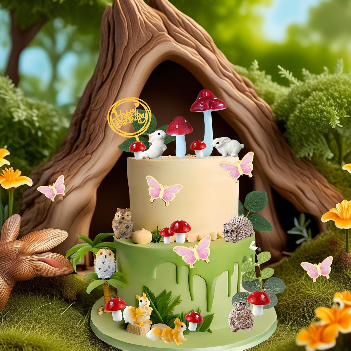 XXYLEIGO owl cake topper with a wise woodland touch.