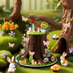 XXYLEIGO rabbit cake topper for a friendly forest vibe.