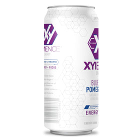 XYIENCE Blueberry Pomegranate glass with ice shows refreshing taste for post-workout refreshment.