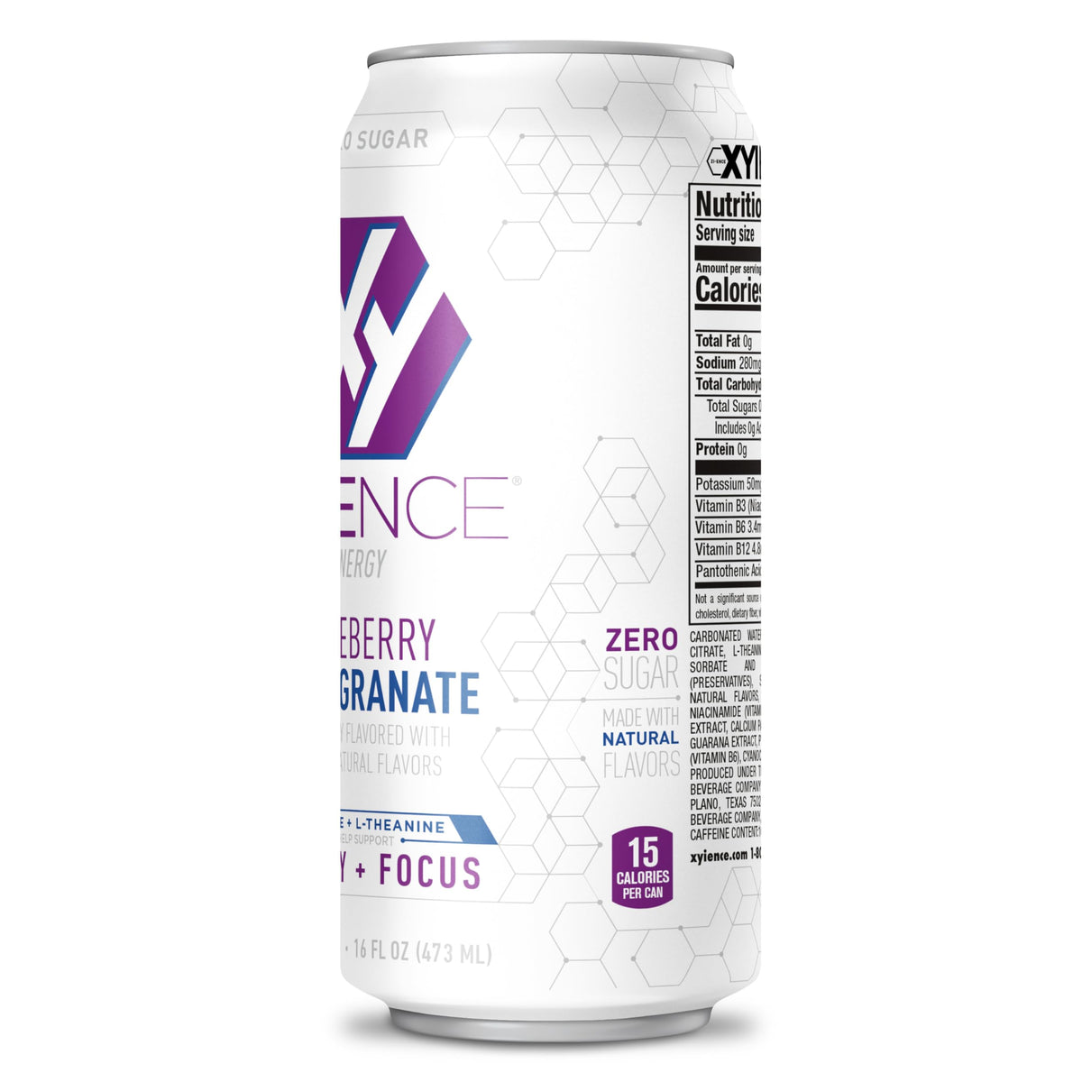 XYIENCE Blueberry Pomegranate can hints at tart kick for focus.