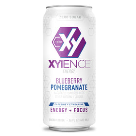 XYIENCE 12-pack display emphasizes convenient zero-sugar energy.