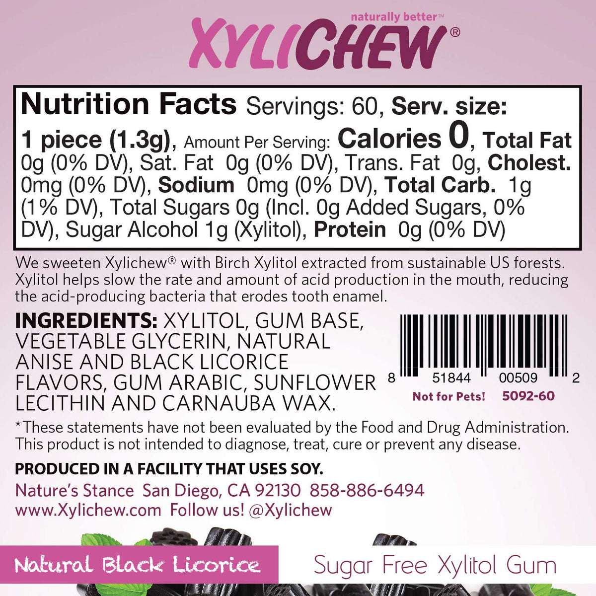 Xylichew gluten-free packaging underscores suitability for keto and dietary needs