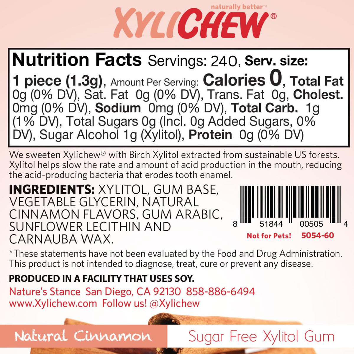 Xylichew keto-friendly cinnamon gum suitable for sugar-conscious snacking