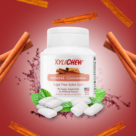 Xylichew xylitol gum close-up with sugar-free formula delivering clean sweetness and breath support