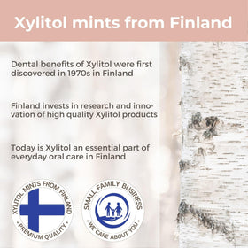 Foil-pack preserves Xylify Happy Teeth mints without sugar