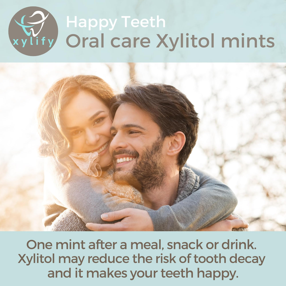 Xylify Happy Teeth Peppermint Mints refreshing flavor and sugar free option