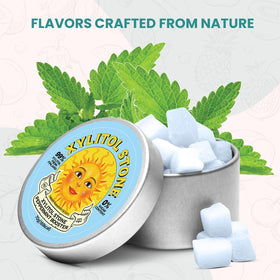 Xylitol Stone breath freshener mints visually crisp and refreshing
