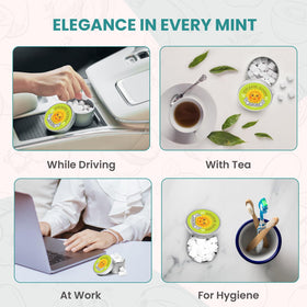 XYLITOL STONE portable tin held for on-the-go freshness.