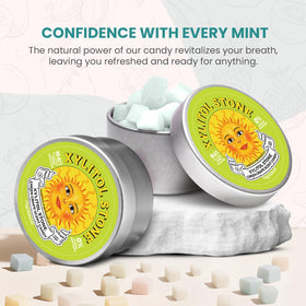 XYLITOL STONE sugar-free hard candy in convenient pack.