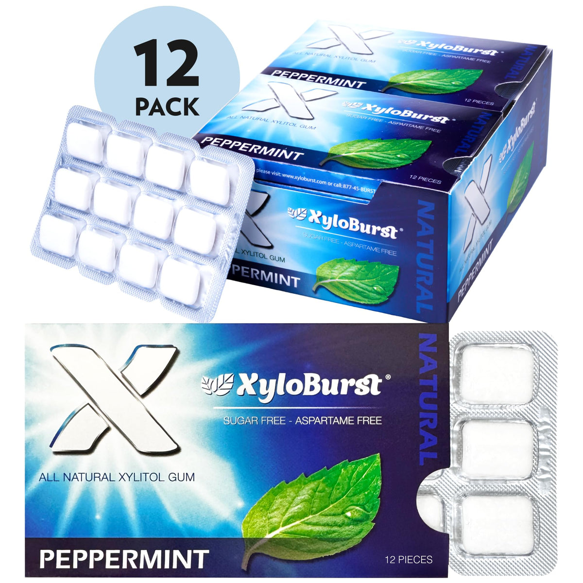 Xyloburst packaging emphasizes vegan, gluten-free, keto-friendly formula.
