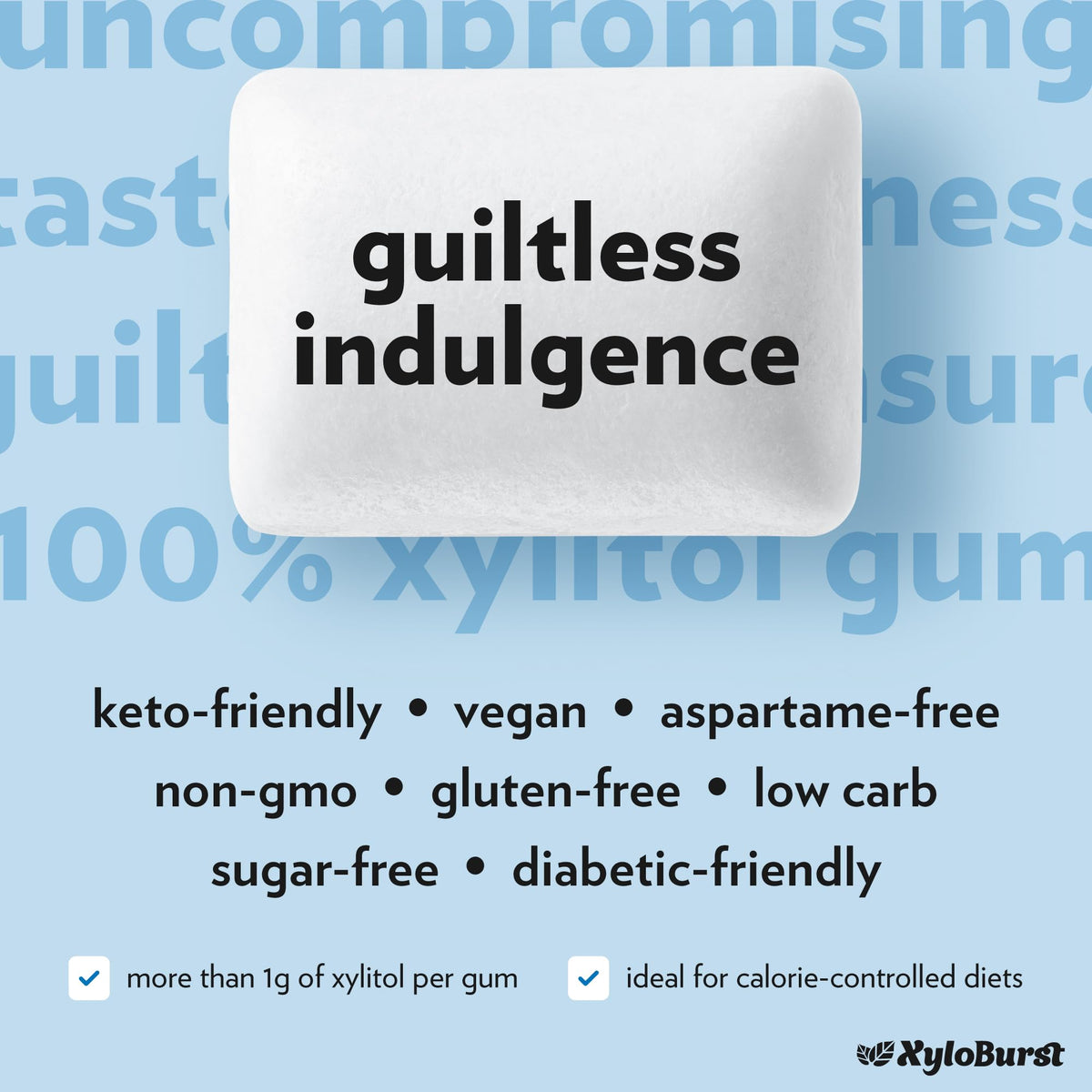 Xyloburst gum travel pack on table for on-the-go refreshment.