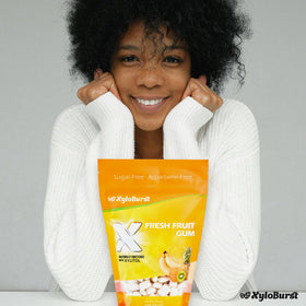 XyloBurst gum xylitol-ingredient shot highlights natural sweetener in the product.