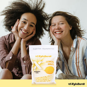 Open Xyloburst Lemon Mints package with bright lemon scent