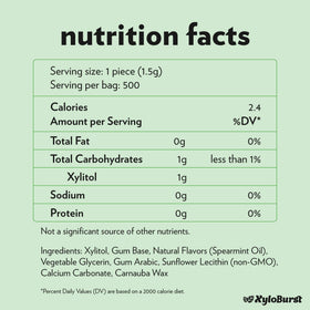 XyloBurst vegan keto-friendly label highlights sugar-free, aspartame-free formulation.