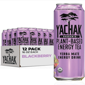 Yachak Blackberry Yerba Mate can with bold aroma for an energizing break.