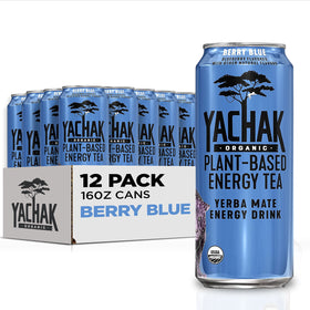 Yachak Berry Blue yerba mate can view highlighting natural caffeine for steady energy.