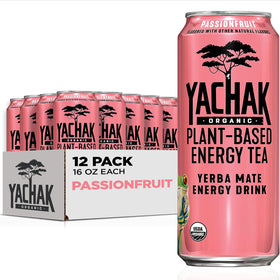 Yachak Yerba Mate Passionfruit can on desk for natural energy