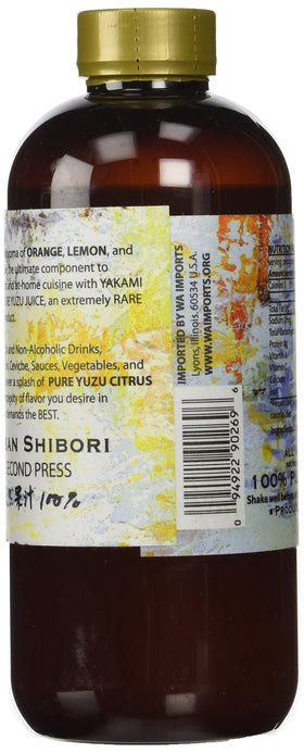 Yakami Orchard Yuzu Juice liquid close-up reveals vivid color and aroma.