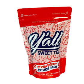 Y’all Sweet Tea Strawberry Splash Bash brew in a pitcher for gatherings.