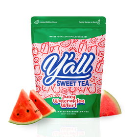 Yall Sweet Tea Watermelon Whirl tea bags infuse a refreshing watermelon twist for iced tea
