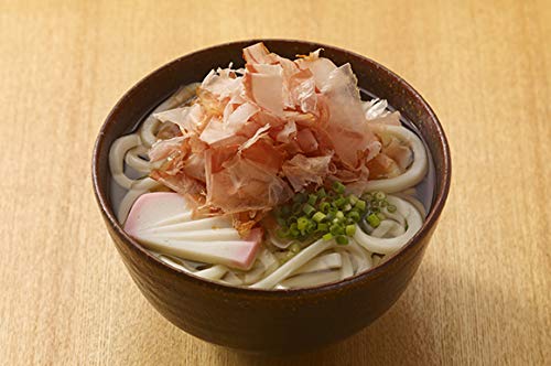 Yamaki Hana-Katsuo bonito flakes top okonomiyaki with smoky aroma.