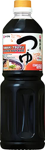 Yamaki Tsuyu bottle pouring for quick, flavorful noodle broth
