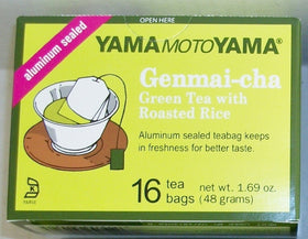Yamamotoyama Genmai-Cha tea bags show freshness and nutty aroma for a morning ritual.
