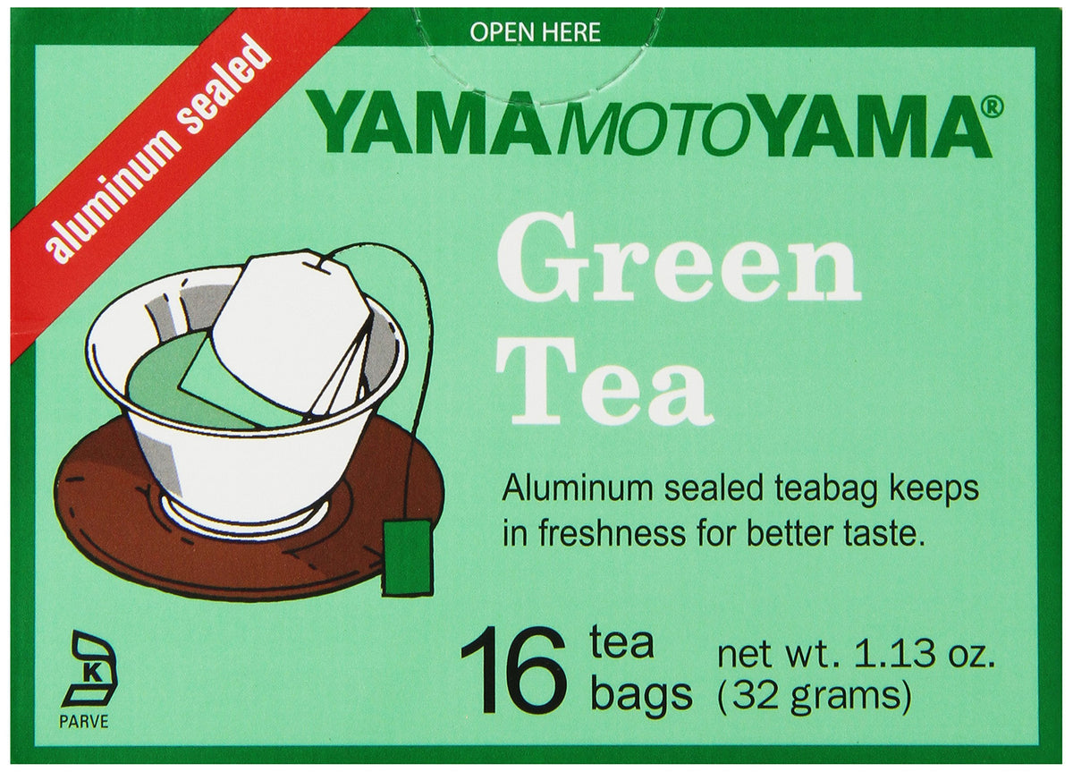 Yamamotoyama green tea bags, pack of six, convenient daily brews