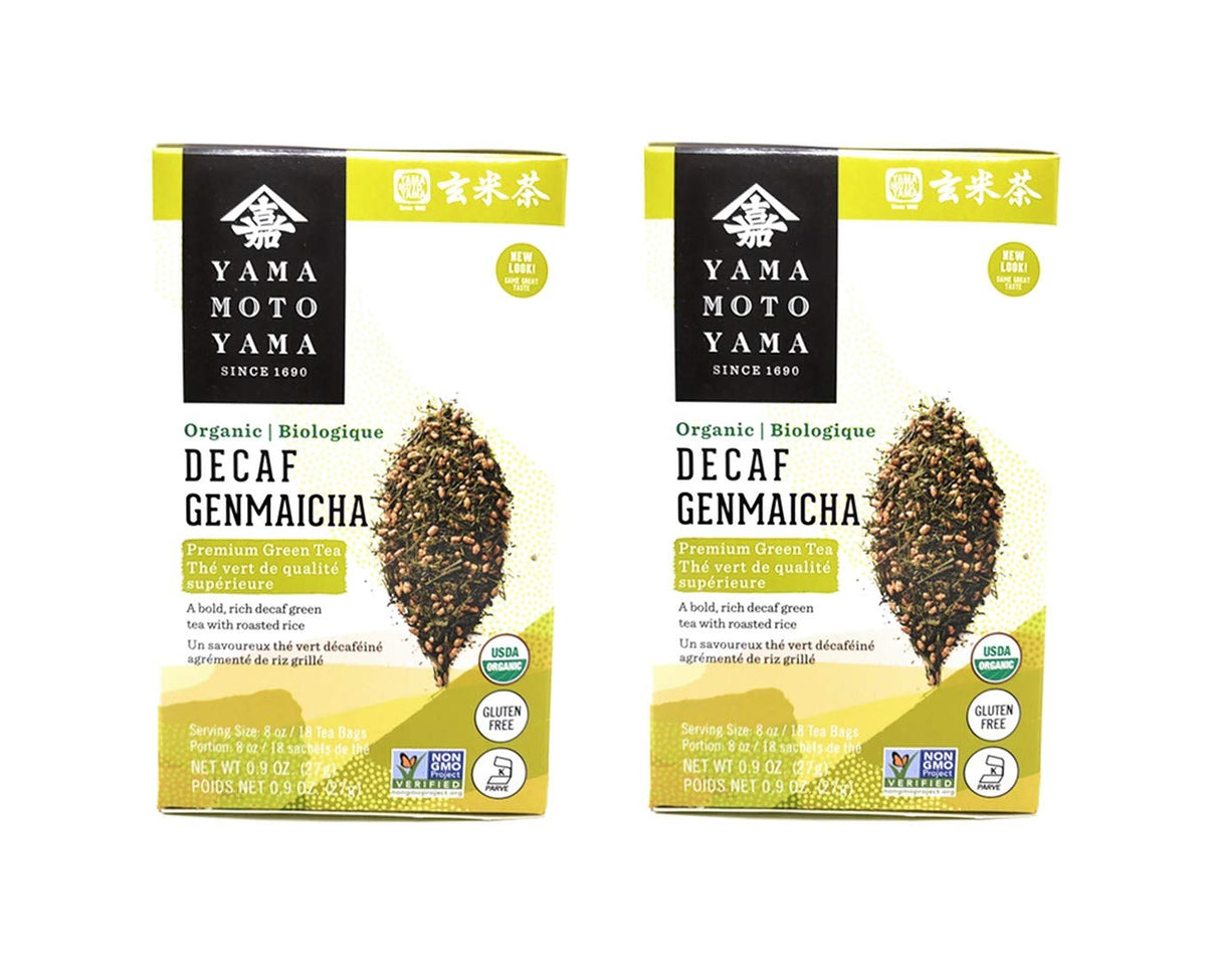 Yamamotoyama Organic Decaf Genmaicha tea bags for a caffeine-free, comforting ritual
