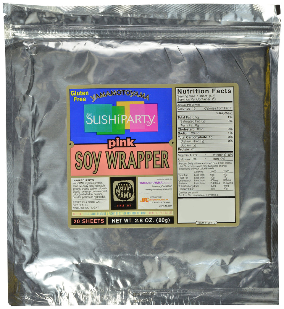 Yamamotoyama Pink Soy Wrapper front view, ideal for creative sushi wraps.
