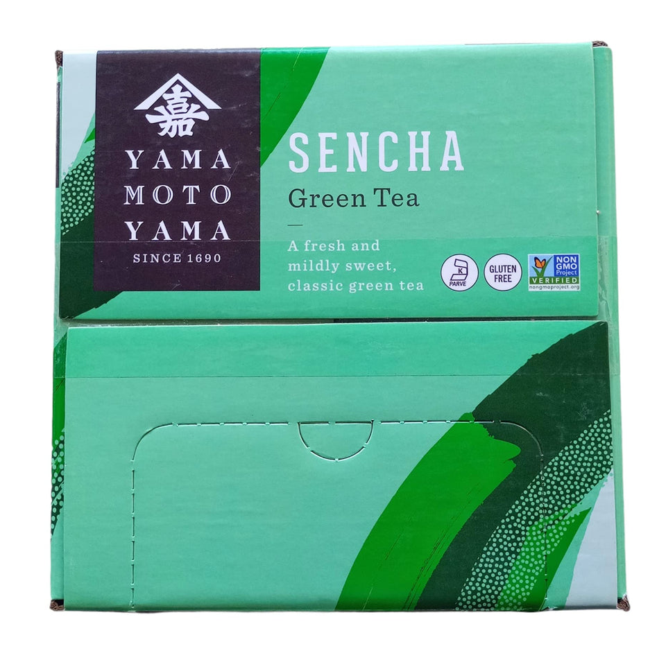 Yamamotoyama Sencha green tea bags offer a fresh, aromatic morning brew