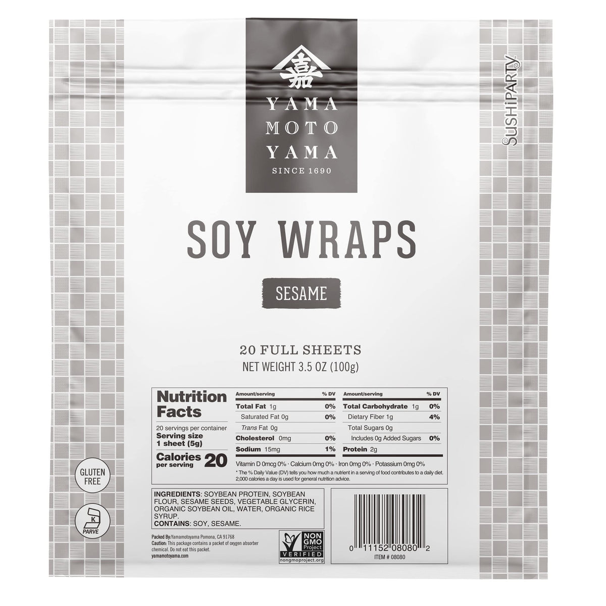 Yamamotoyama Sushi Party Sesame Soy Wrapper ready for easy sushi rolls