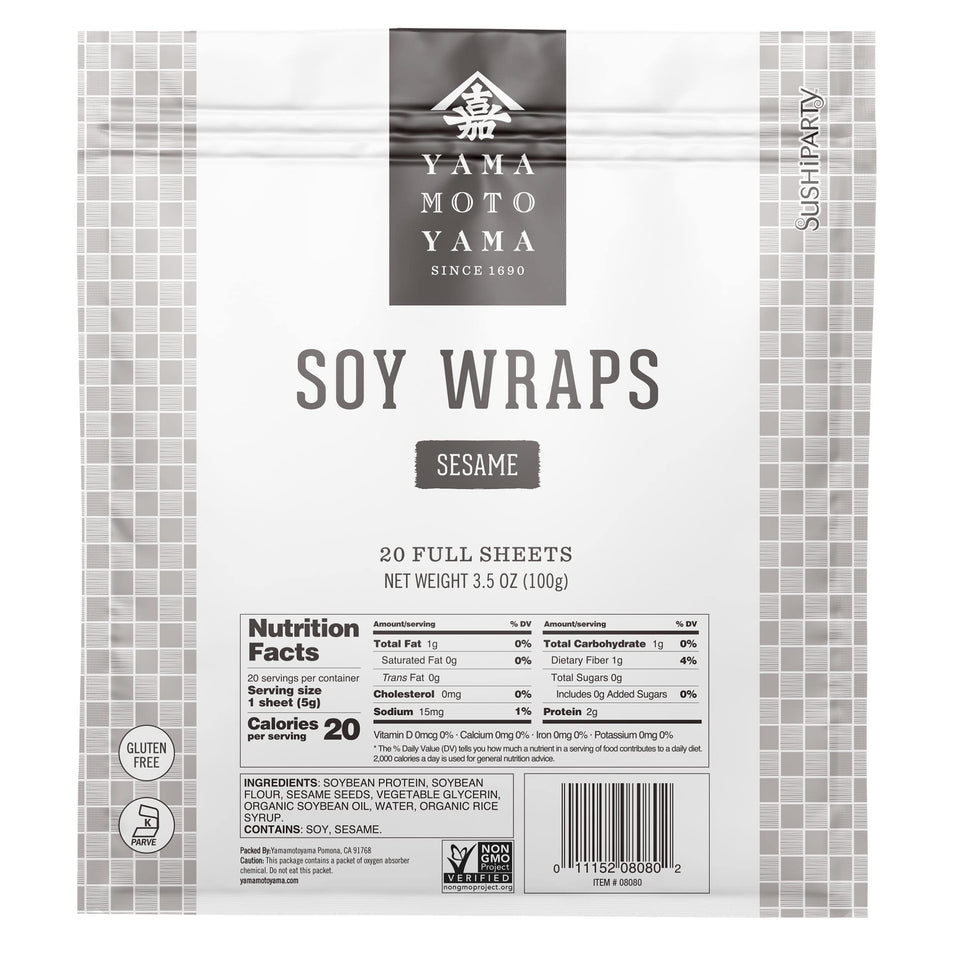 Yamamotoyama Sushi Party Sesame Soy Wrapper ready for easy sushi rolls