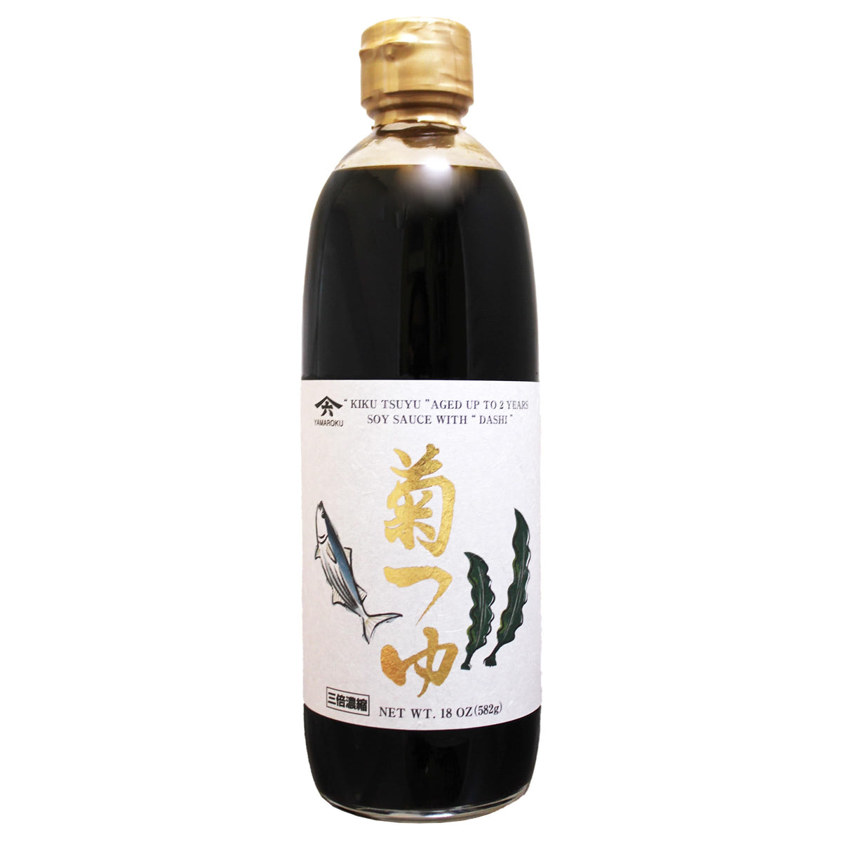 Yamaroku aged 2 years soy sauce bottle with bonito and kelp stock for rich umami