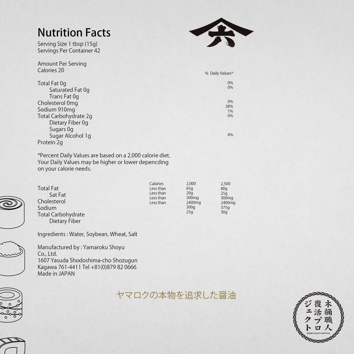 Yamaroku Tsuru Bishio used for ponzu or teriyaki