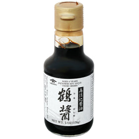 Yamaroku Tsuru Bishio bottle front showcasing premium aged soy sauce