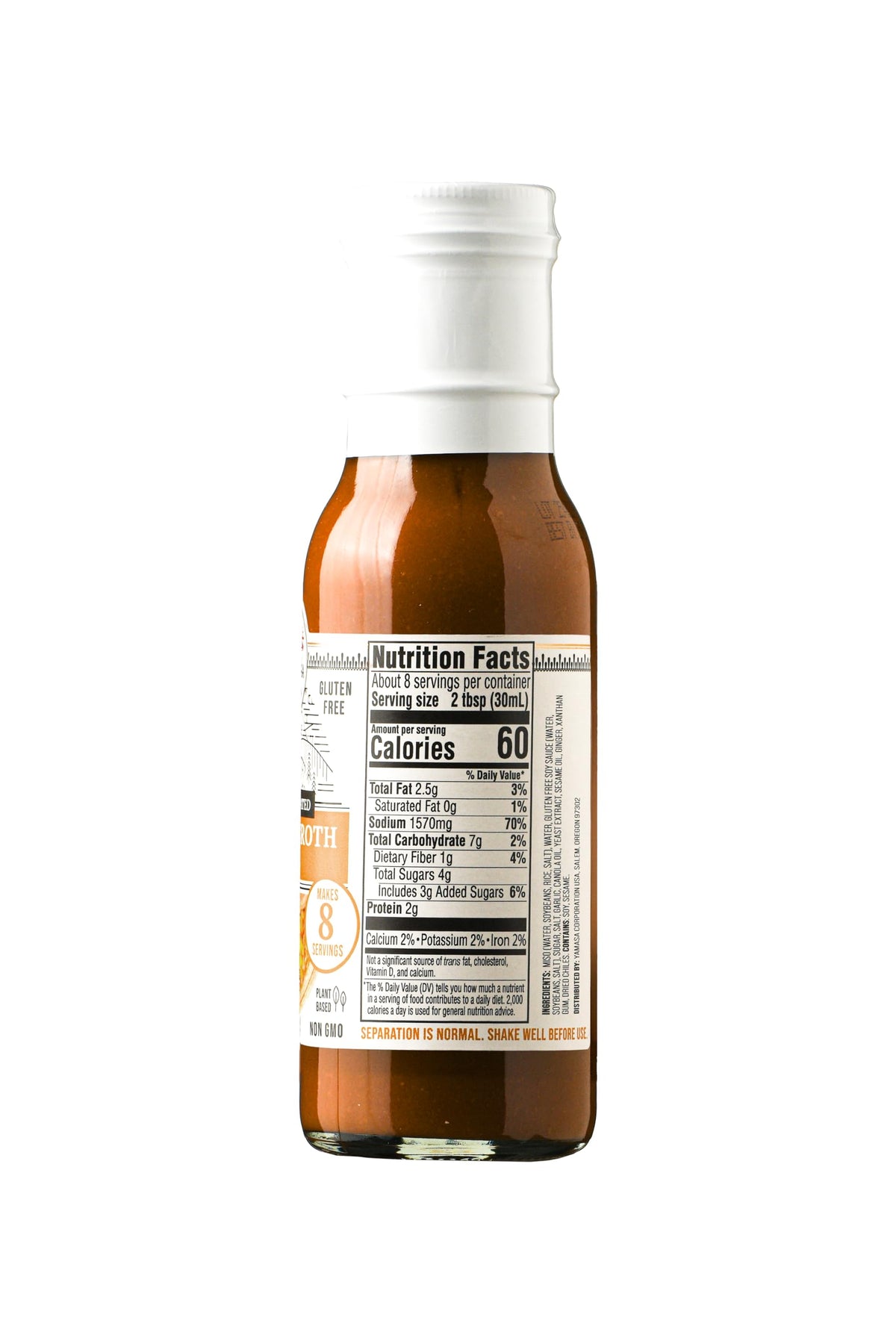 Yamasa miso ramen broth glass bottle pour demonstrates easy stirring.