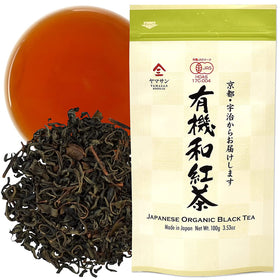YAMASAN KYOTO UJI black tea loose leaf closeup for a delicate daily start.