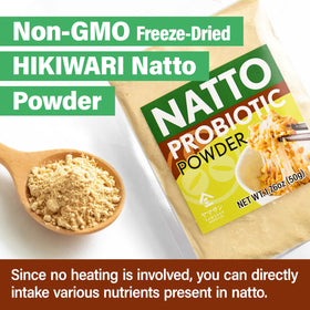 Dissolving natto powder in hot broth prevents clumps